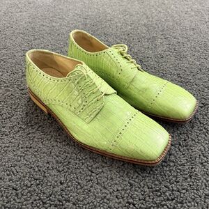 LIBERTY Men's Exclusive Sz 10 Green Leather Lace Up Dress Shoes